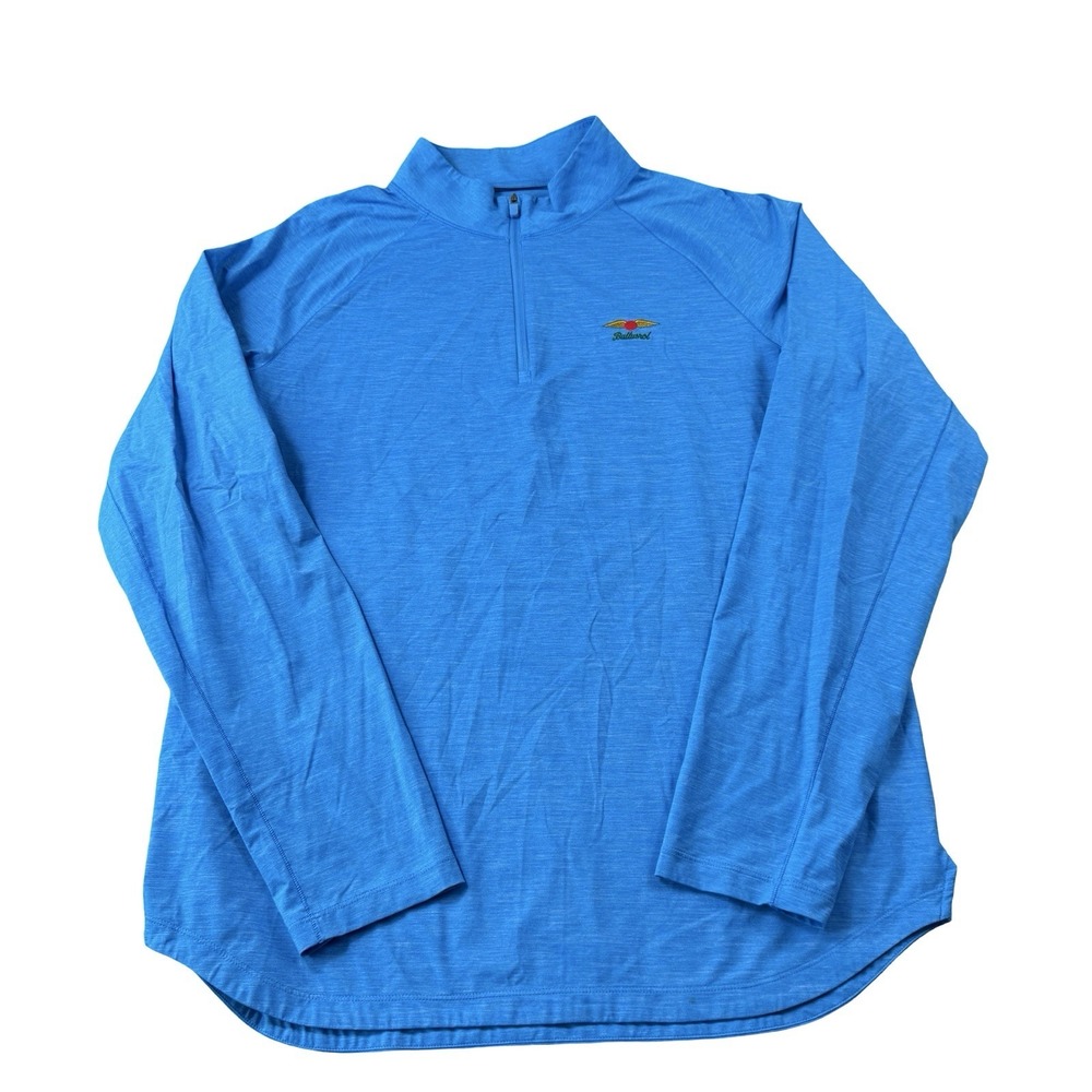 G/FORE Baltusrol Blue Performance Mens Q Zip Golf Pullover Size Large